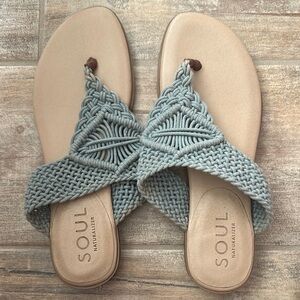 SOUL Naturalizer Tan Sandals with Woven Design